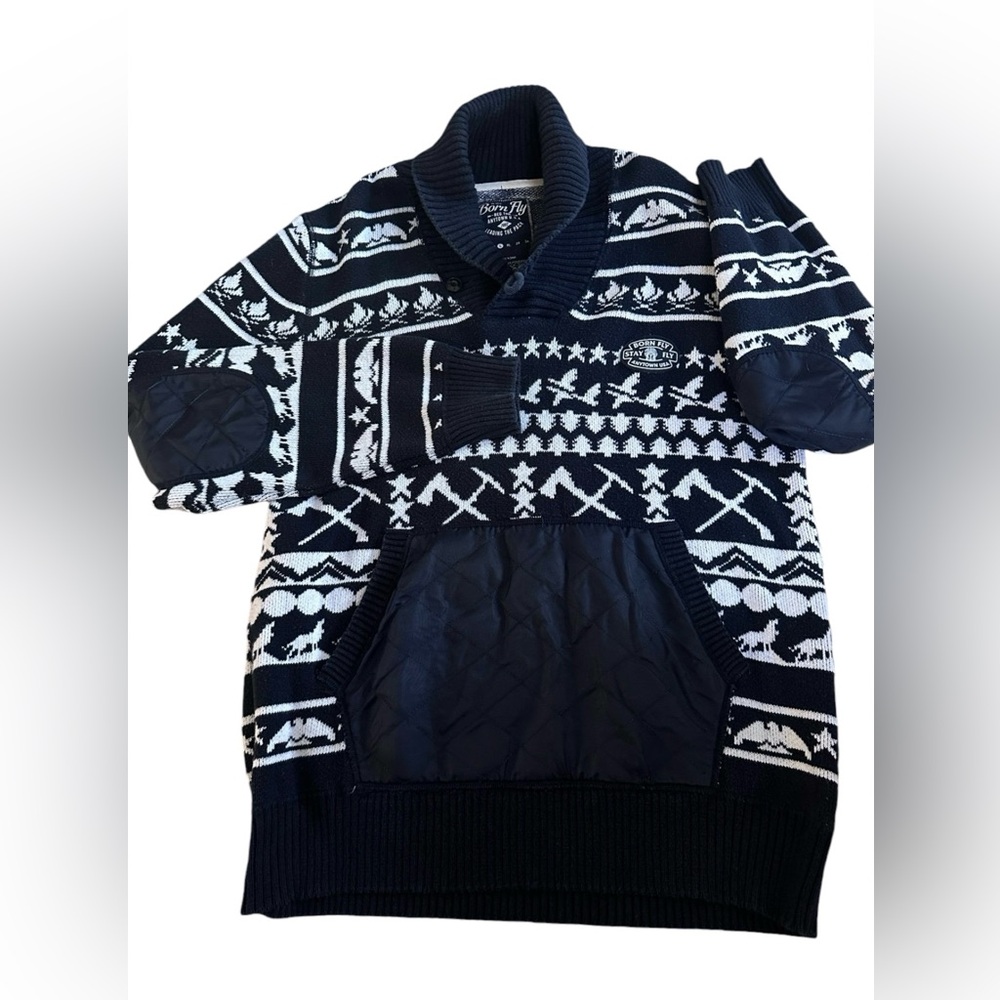 Men’s Born Fly‎ Aviator Pullover Knit Sweater Large